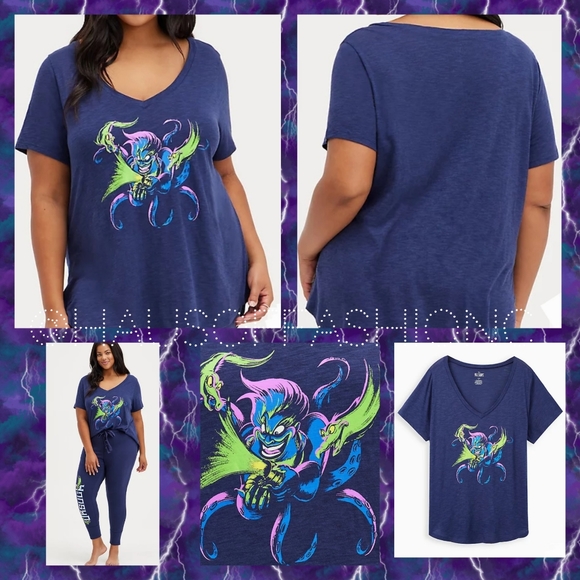 TORRID Ursula Neon Disney Villains Sleep Top! - Picture 2 of 10